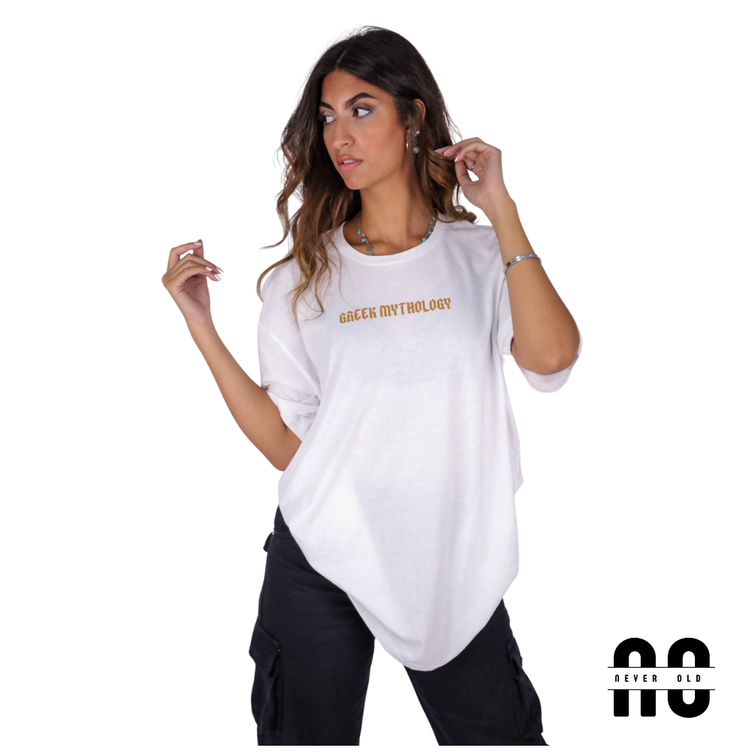 GREEK MYTHOLOGY Printed Round Nick T-shirt - White