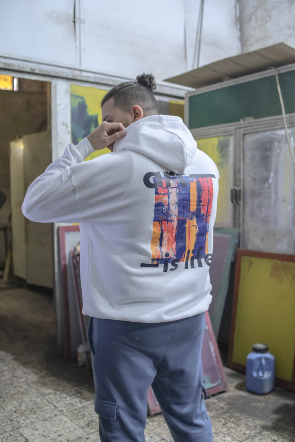 Art is life hoodie - white