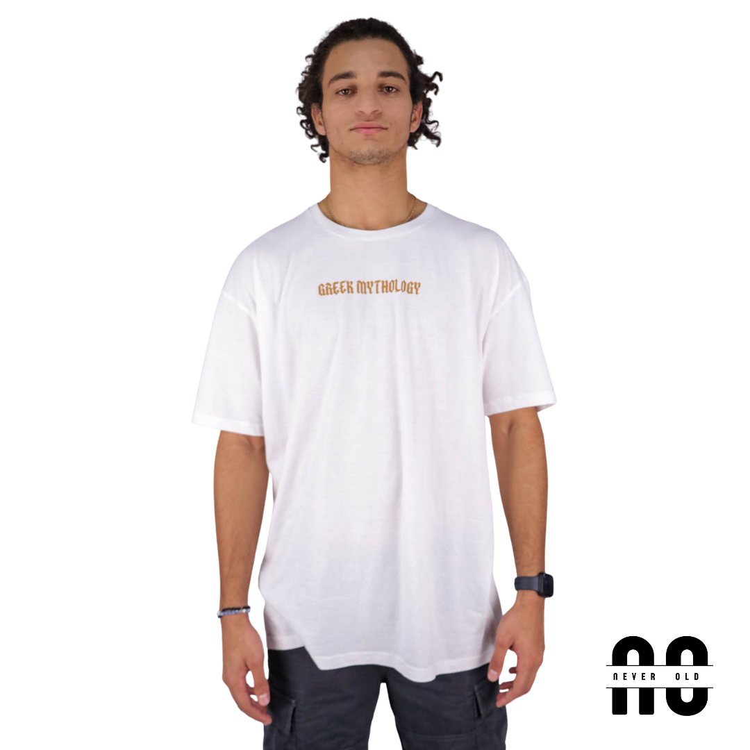 GREEK MYTHOLOGY Printed Round Nick T-shirt - White