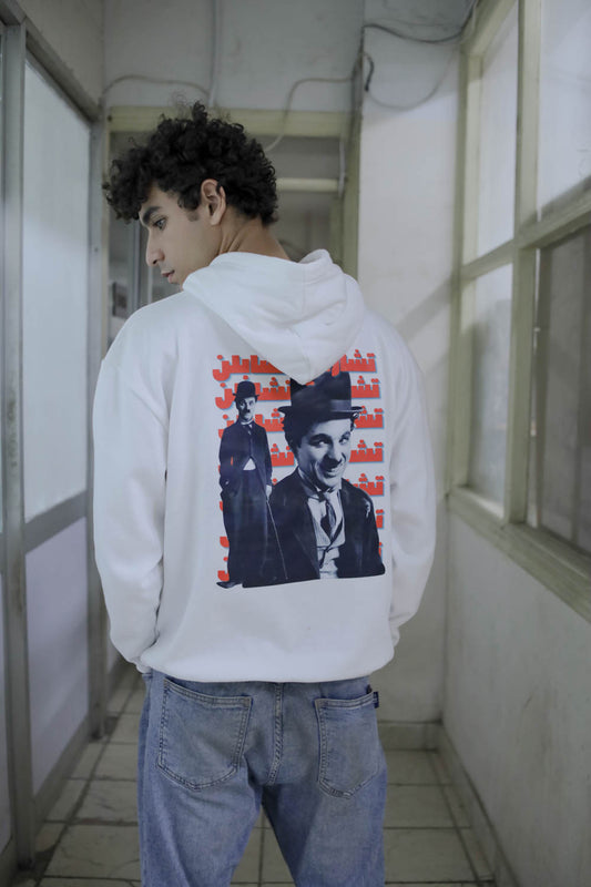 Charlie Chaplin Hoodie- white