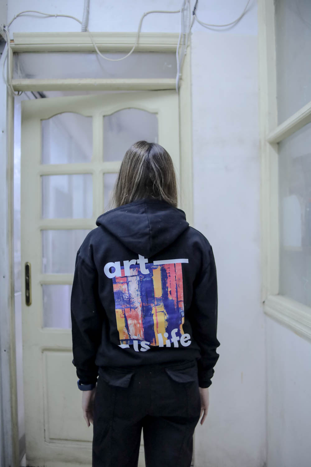 Art is life hoodie - black