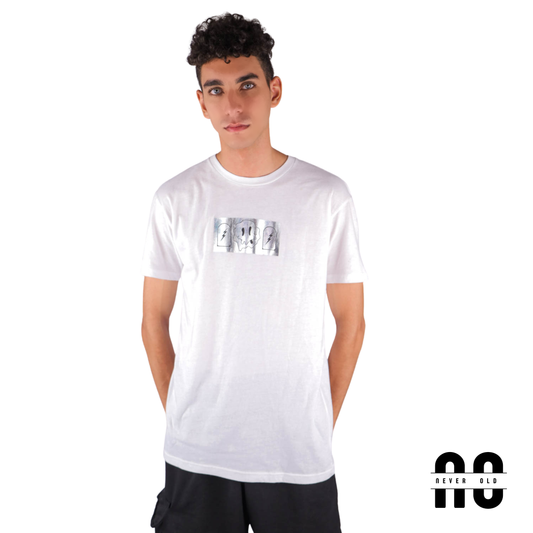 ISOLATION Printed Round Nick T-shirt - White